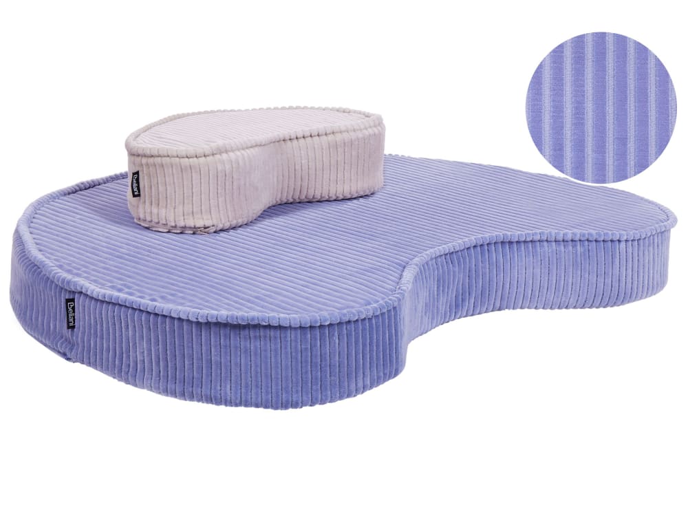 Pouf velours violet clair