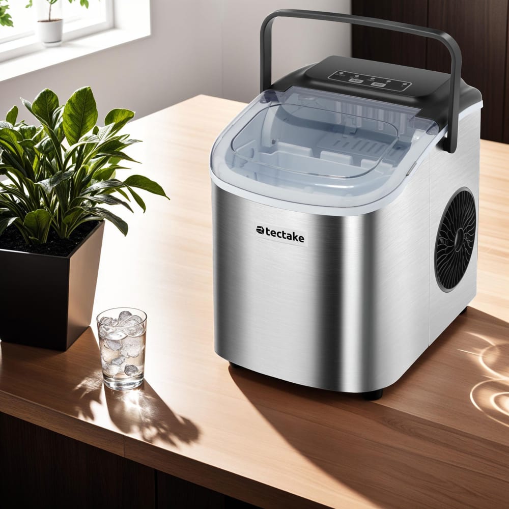 Machine à glaçons capacité de 1,2 L avec 2 tailles de glaçons argent