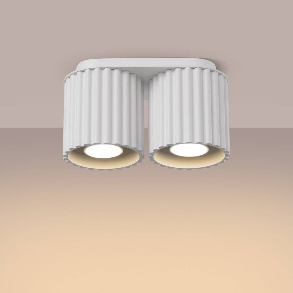 Plafonnier Aluminium Blanc GU10 2 Aura — vue 4