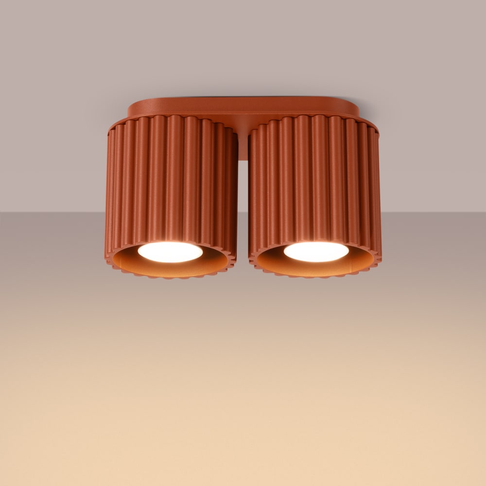 Plafonnier Aluminium Ocre Rouge GU10 2 Aura — vue 4