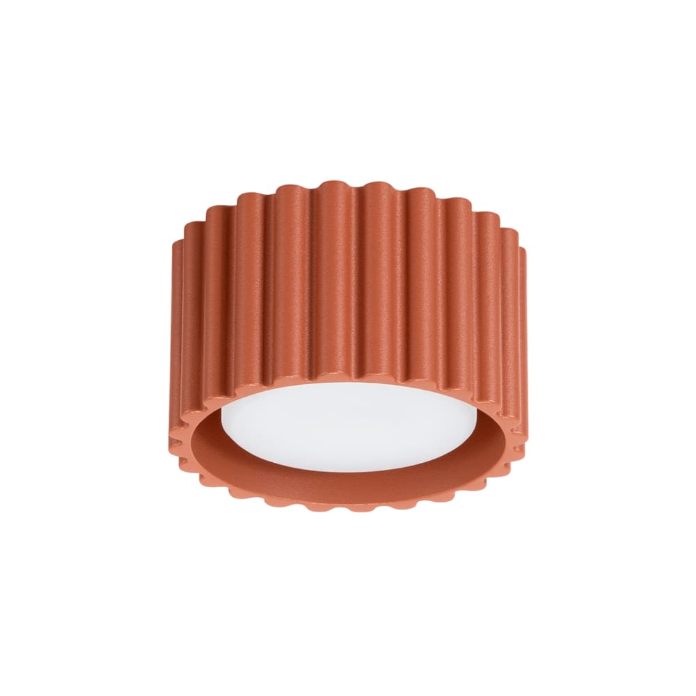 Plafonnier aluminium ocre rouge H 10 cm
