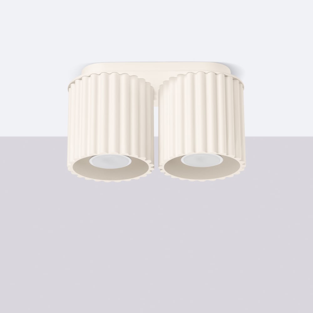 Plafonnier Aluminium Beige GU10 2 Aura — vue 3