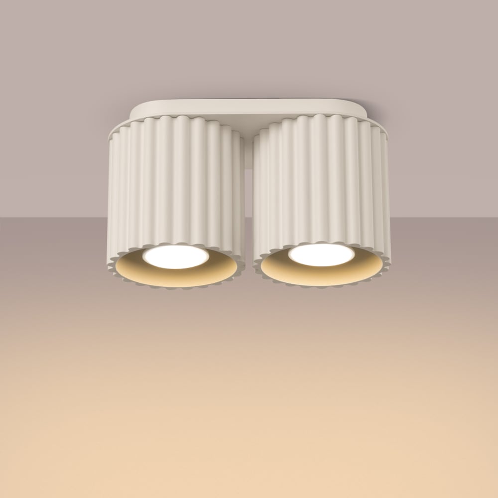 Plafonnier Aluminium Beige GU10 2 Aura — vue 4