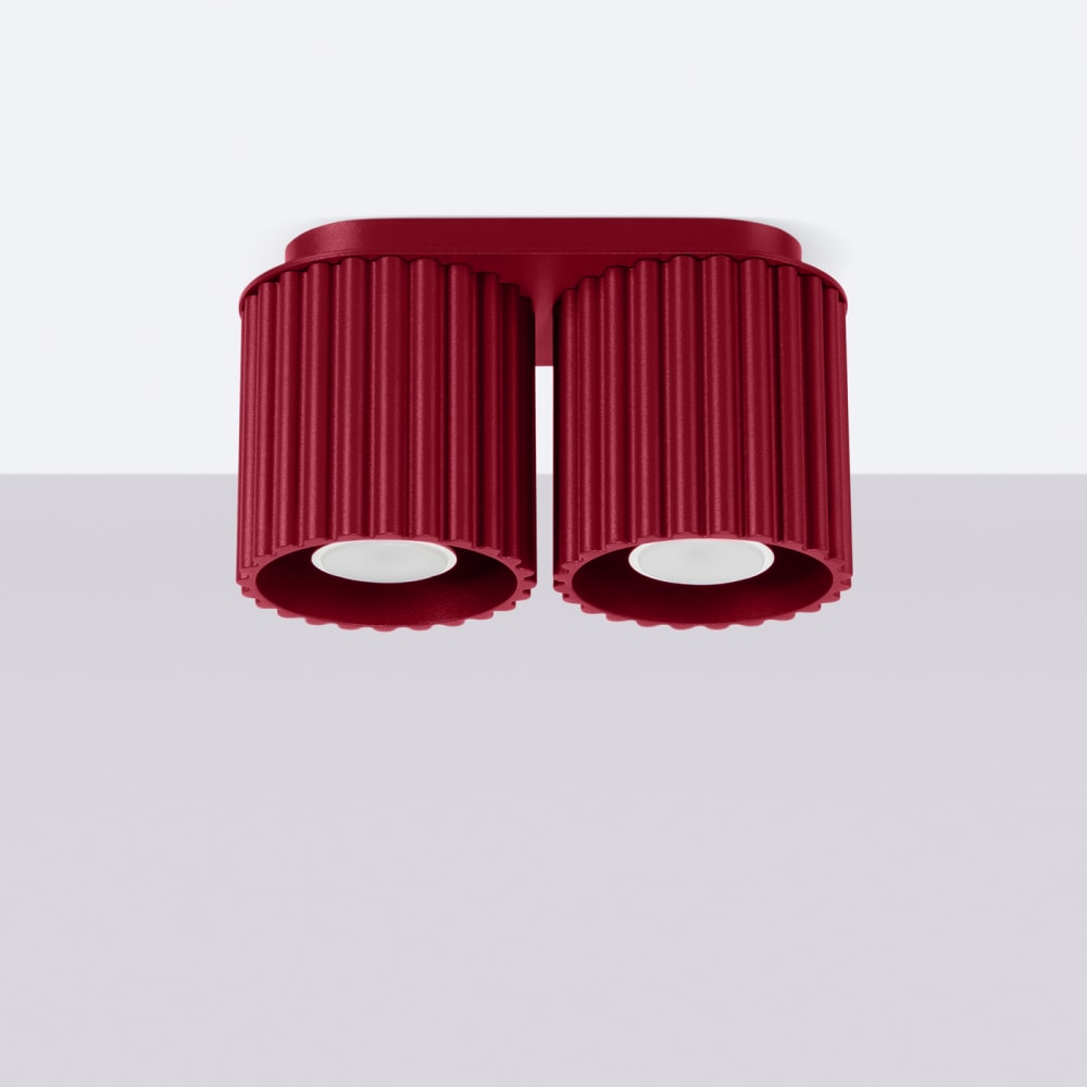 Plafonnier Aluminium Bourgogne GU10 2 Aura — vue 3