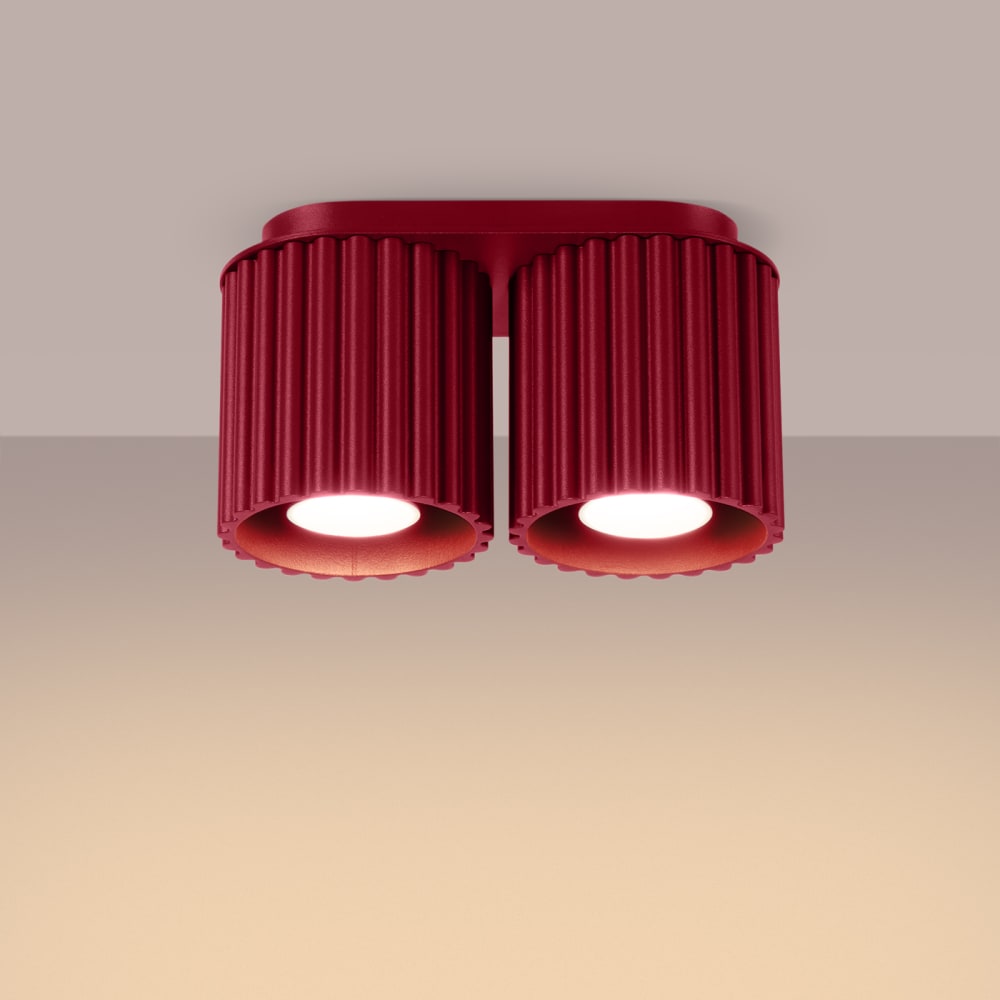 Plafonnier Aluminium Bourgogne GU10 2 Aura — vue 4