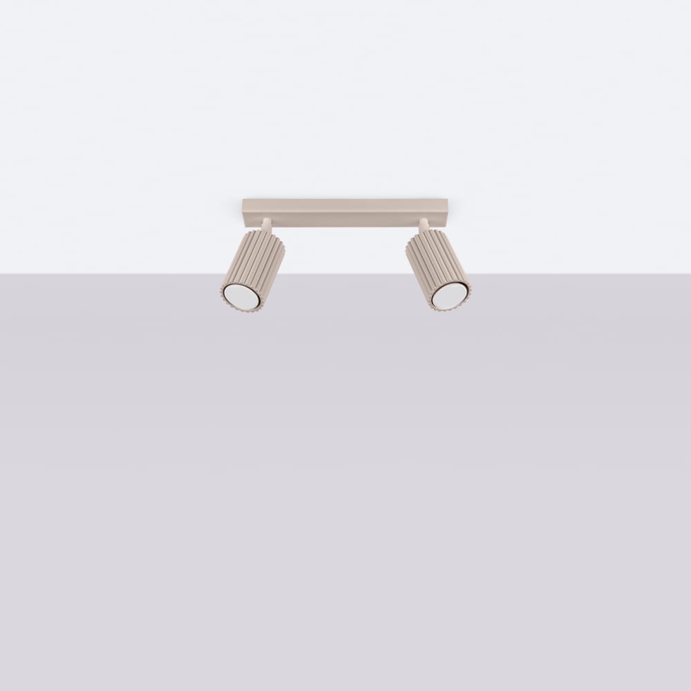 Plafonnier Aluminium Taupe GU10 2 Karbon — vue 3