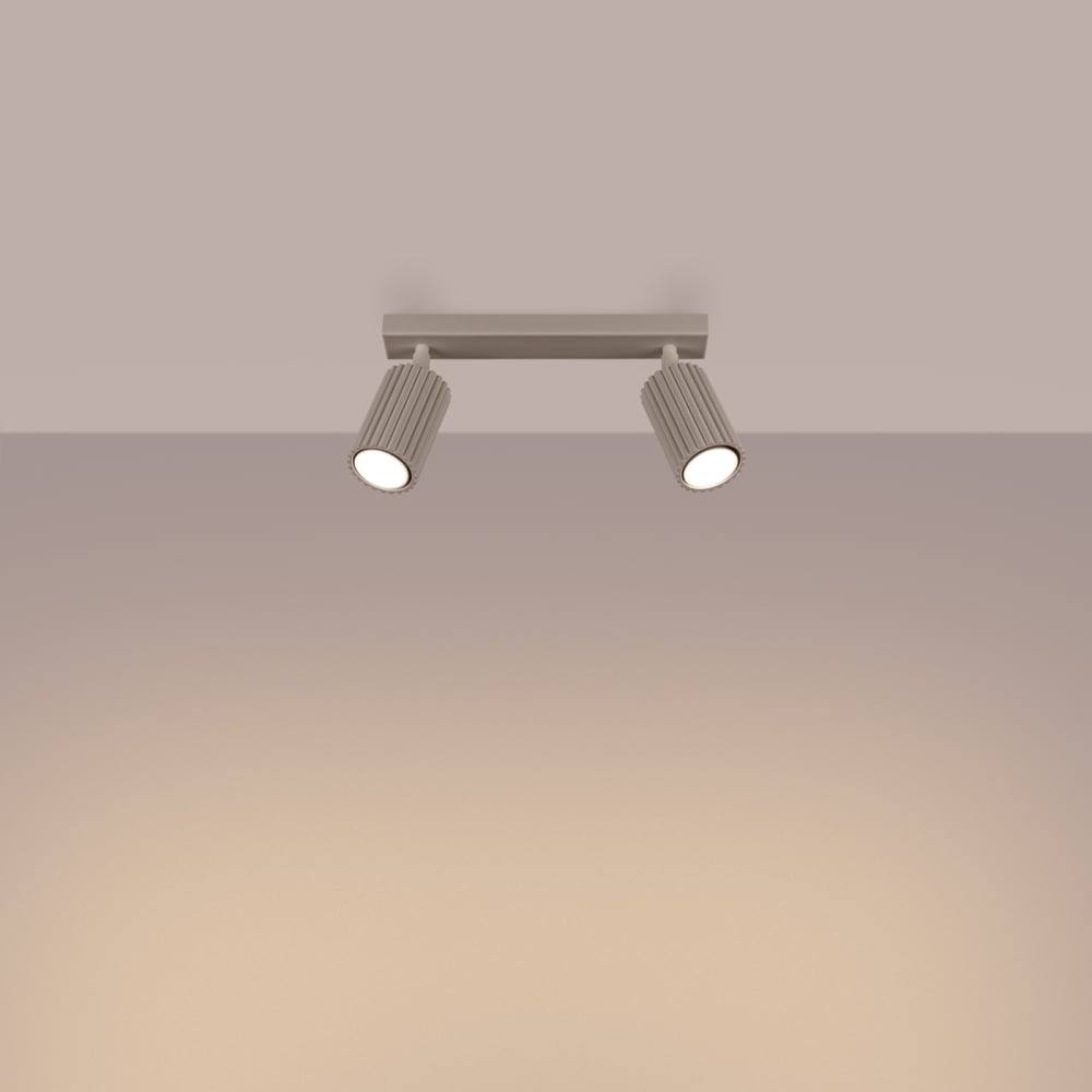 Plafonnier Aluminium Taupe GU10 2 Karbon — vue 4