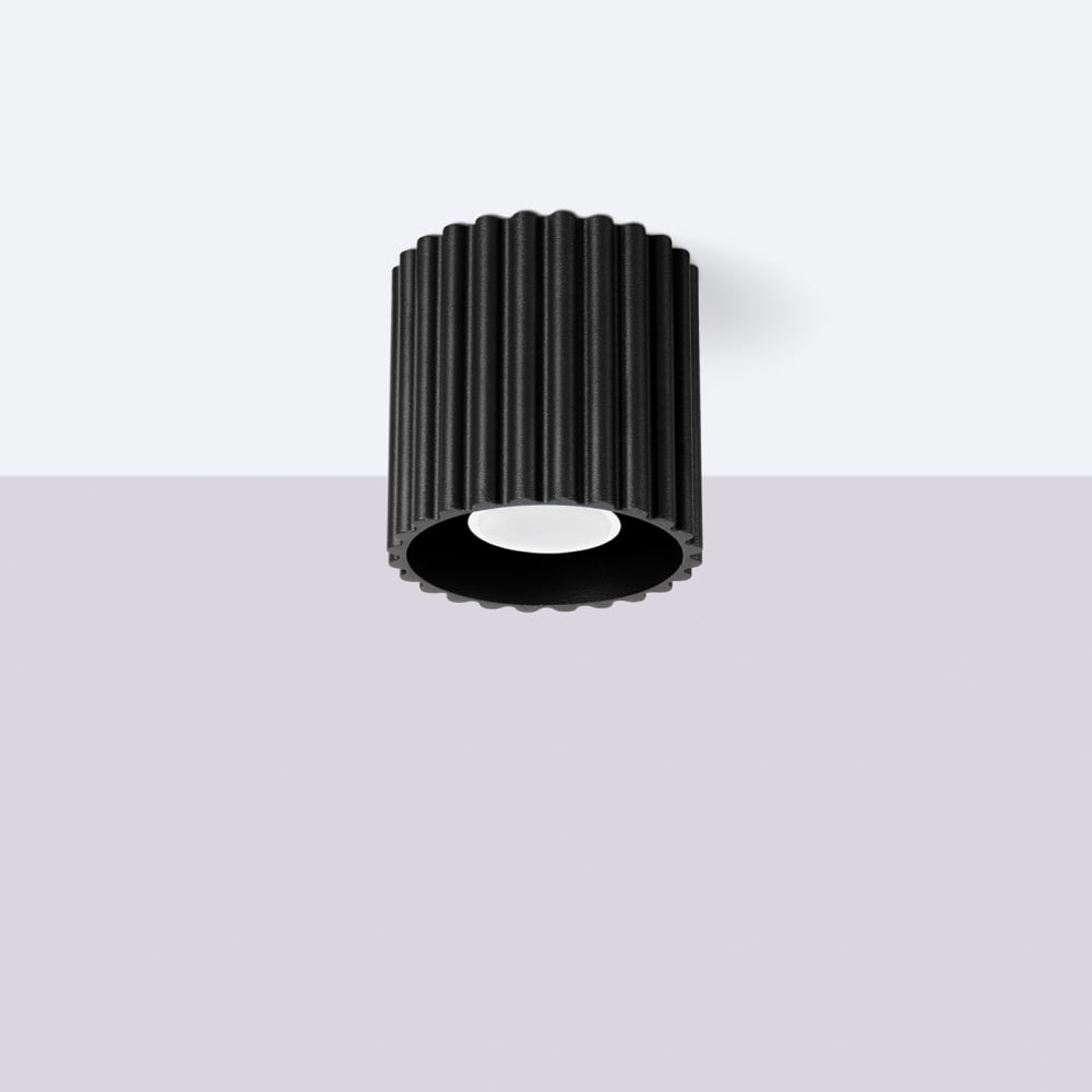 Plafonnier Aluminium Noir GU10 1 Aura — vue 3