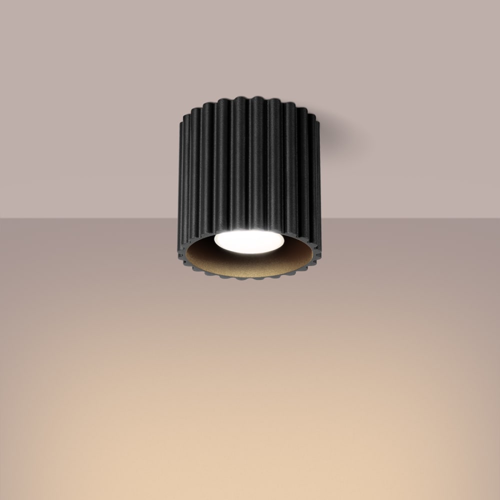 Plafonnier Aluminium Noir GU10 1 Aura — vue 4