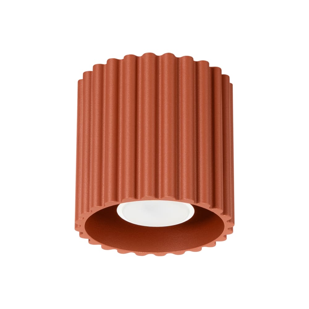 Plafonnier aluminium ocre rouge H 10 cm