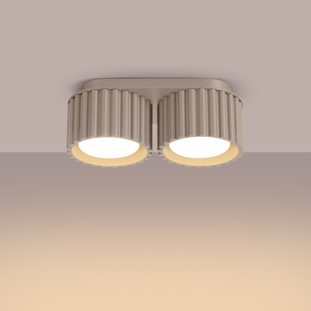 Plafonnier Aluminium Taupe Gx53 2 Aura — vue 4