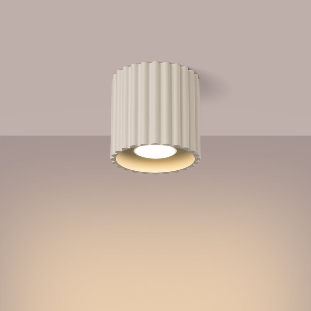 Plafonnier Aluminium Beige GU10 1 Aura — vue 4