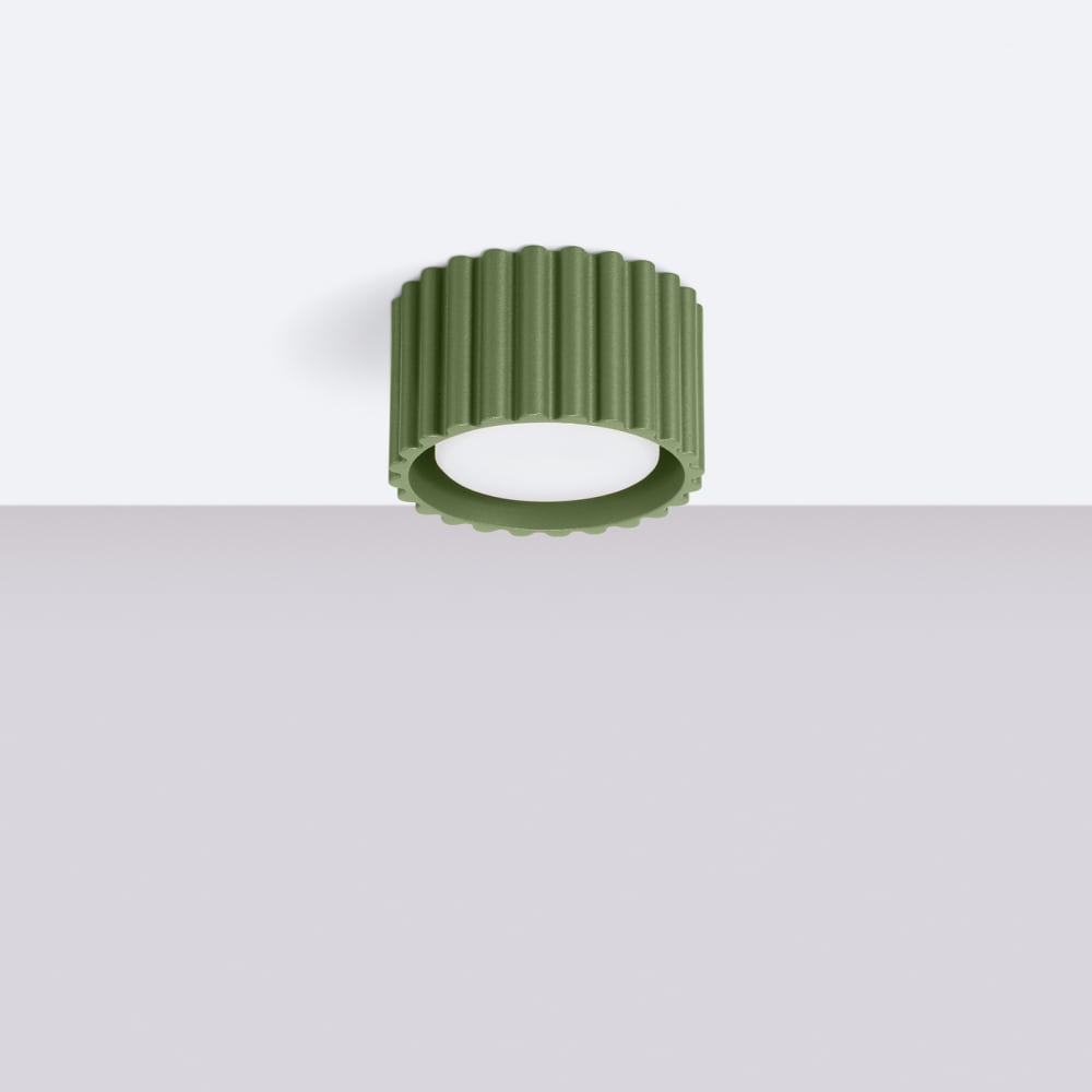 Plafonnier Aluminium Vert Olive Gx53 1 Aura — vue 3