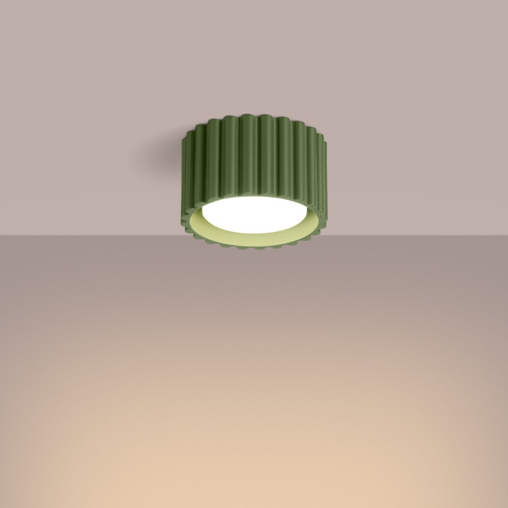 Plafonnier Aluminium Vert Olive Gx53 1 Aura — vue 4