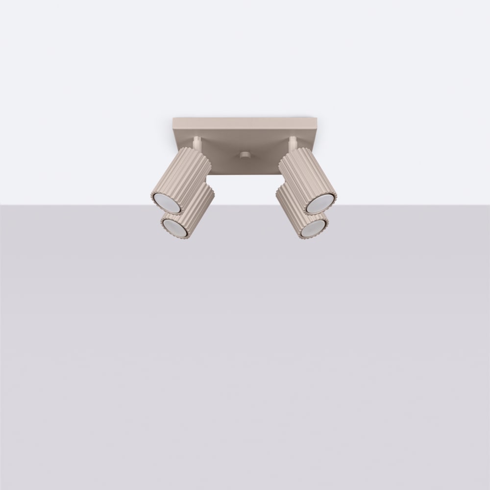 Plafonnier Aluminium Taupe GU10 4 Karbon — vue 3
