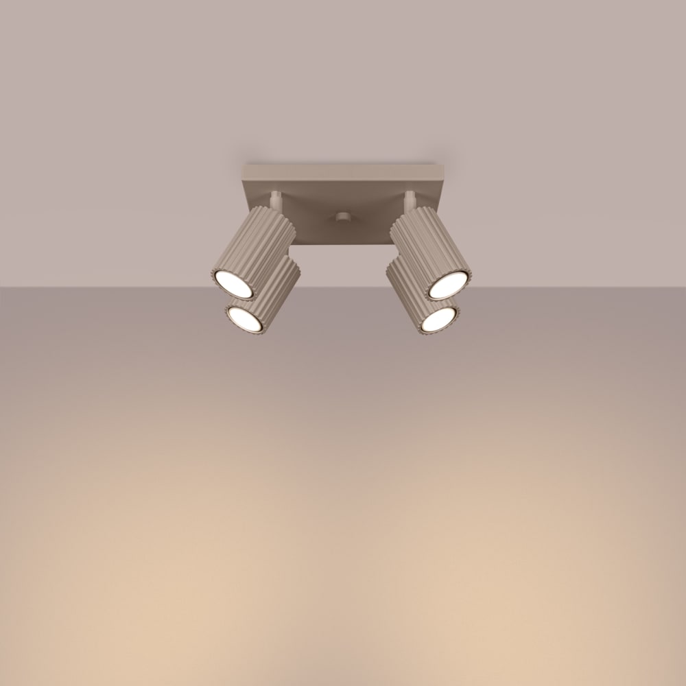 Plafonnier Aluminium Taupe GU10 4 Karbon — vue 4