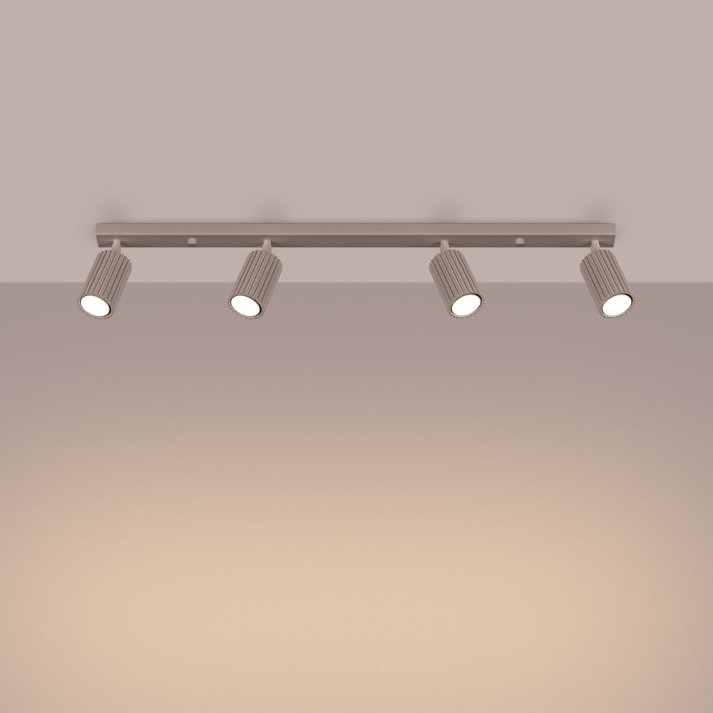 Plafonnier Aluminium Taupe GU10 4 Karbon — vue 4