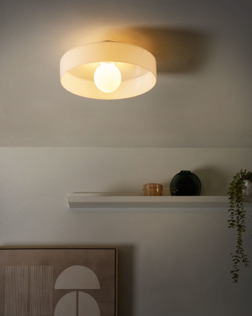 Plafonnier verre blanc — vue 3
