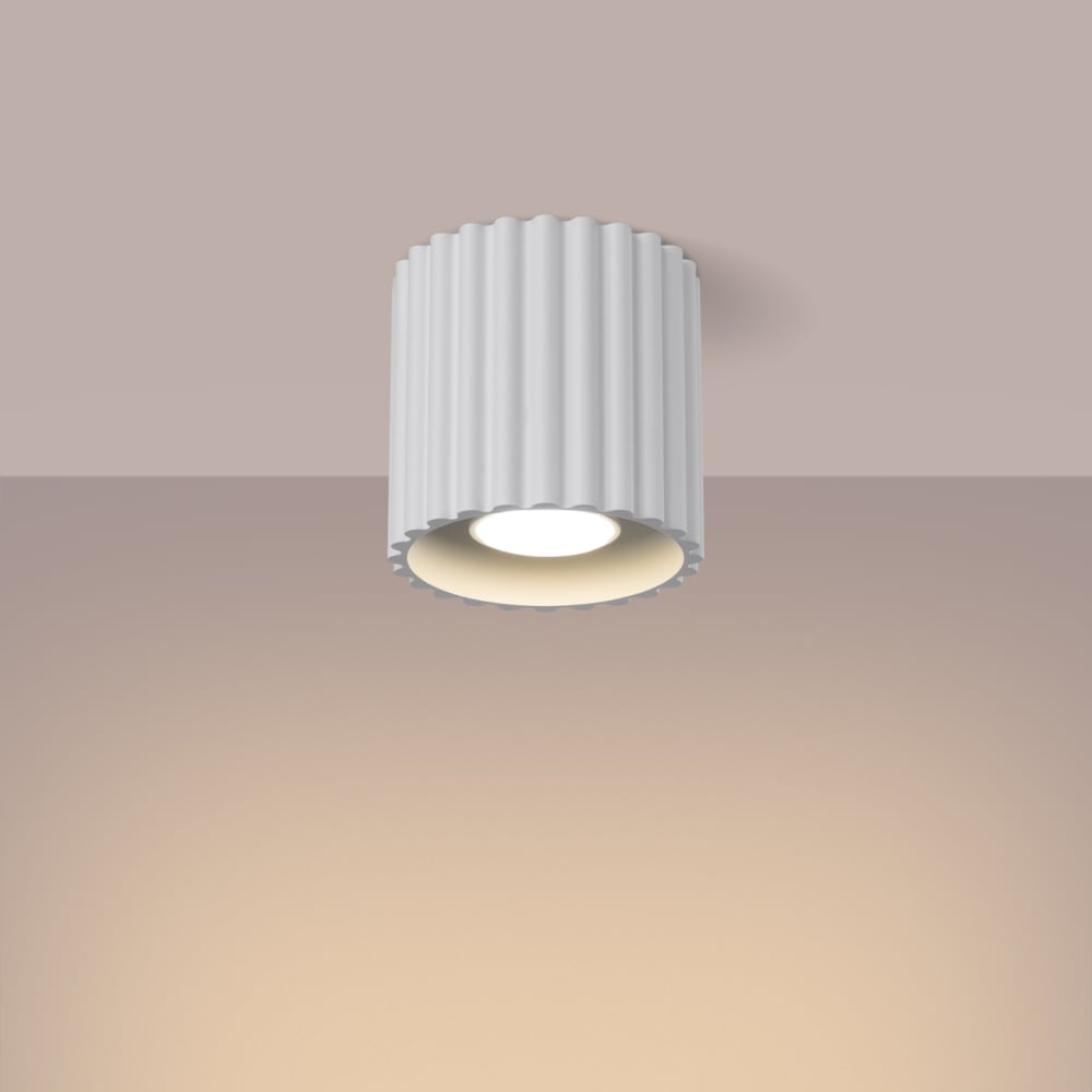 Plafonnier Aluminium Blanc GU10 1 Aura — vue 4