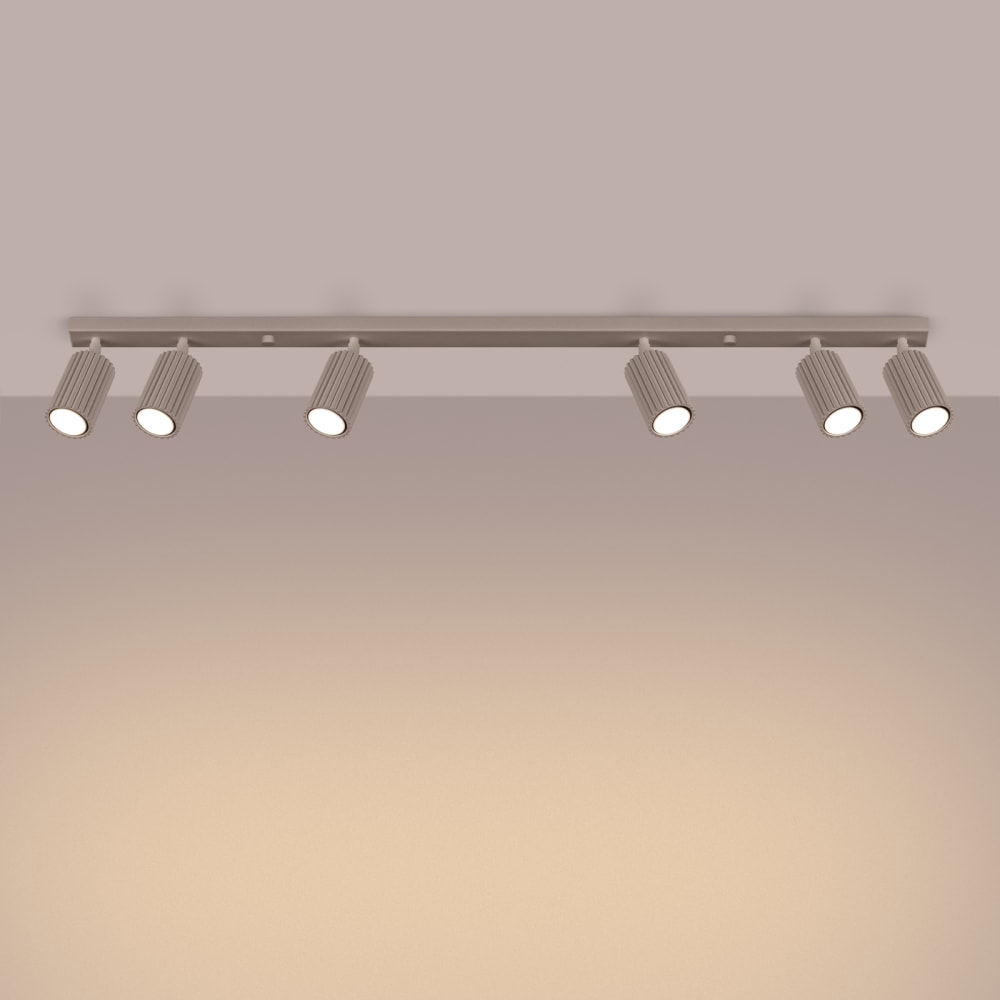 Plafonnier Aluminium Taupe GU10 6 Karbon — vue 4