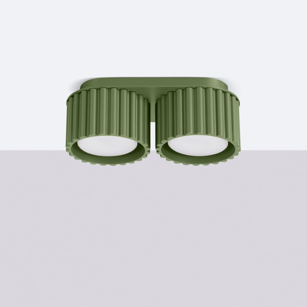 Plafonnier Aluminium Vert Olive Gx53 2 Aura — vue 3