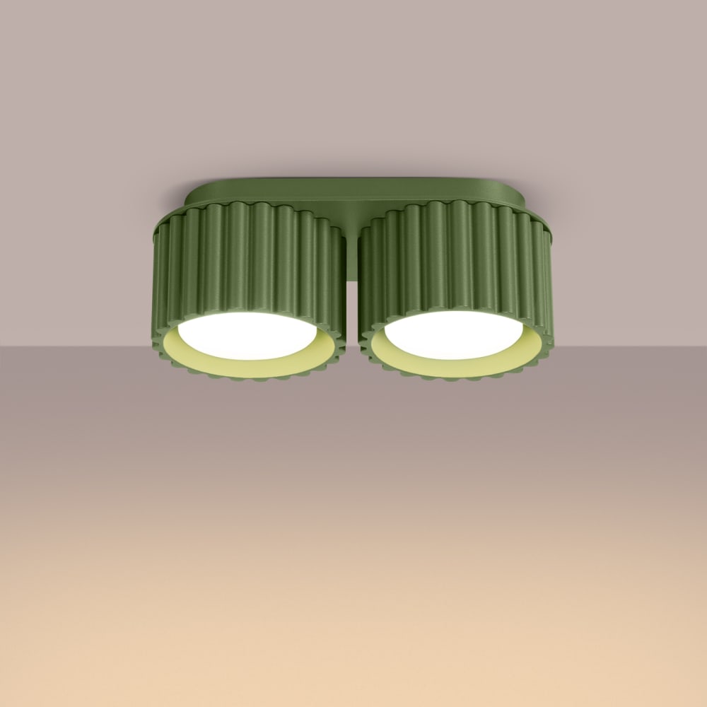 Plafonnier Aluminium Vert Olive Gx53 2 Aura — vue 4