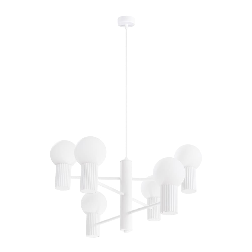 Lustre aluminium blanc H 230 cm