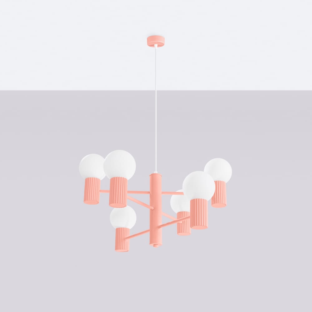 Lustre Aluminium Pêche G9 6 Halo — vue 3