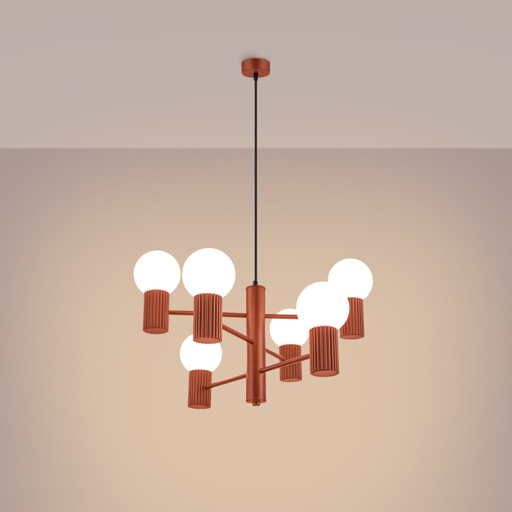Lustre Aluminium Ocre Rouge G9 6 Halo — vue 4