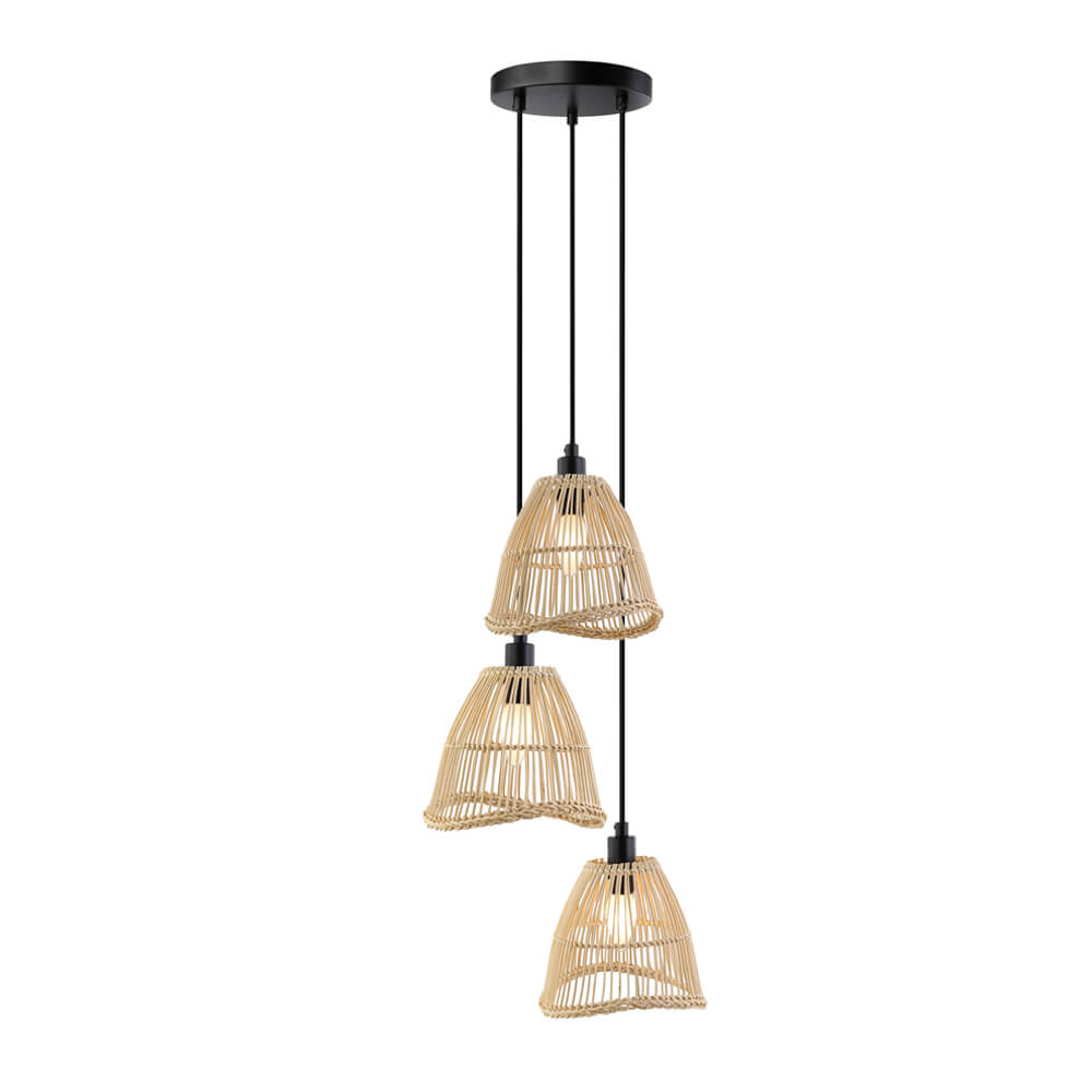 Lampe à suspendre rotin, beige — vue 3