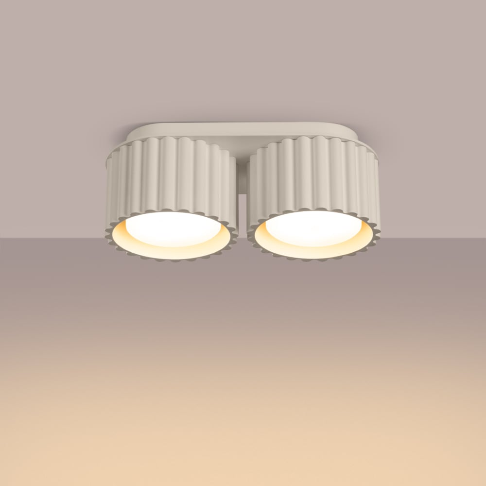 Plafonnier Aluminium Beige Gx53 2 Aura — vue 4