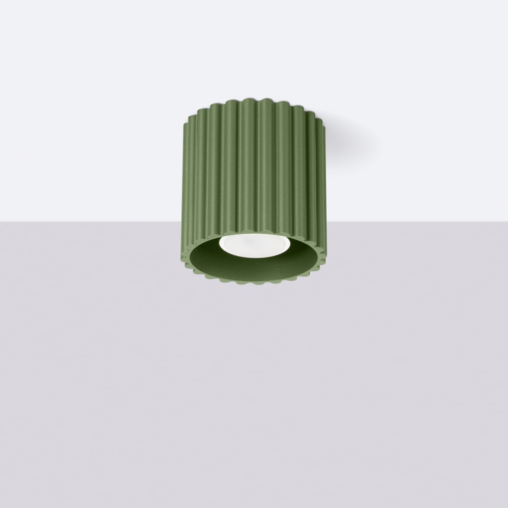 Plafonnier Aluminium Vert Olive GU10 1 Aura — vue 3