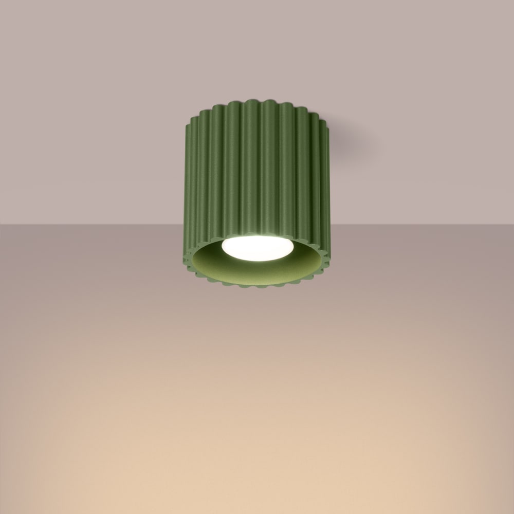 Plafonnier Aluminium Vert Olive GU10 1 Aura — vue 4