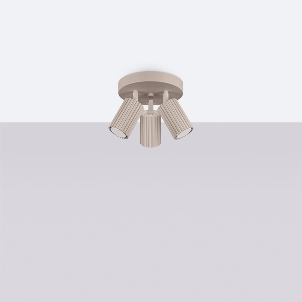 Plafonnier Aluminium Taupe GU10 3 Karbon — vue 3