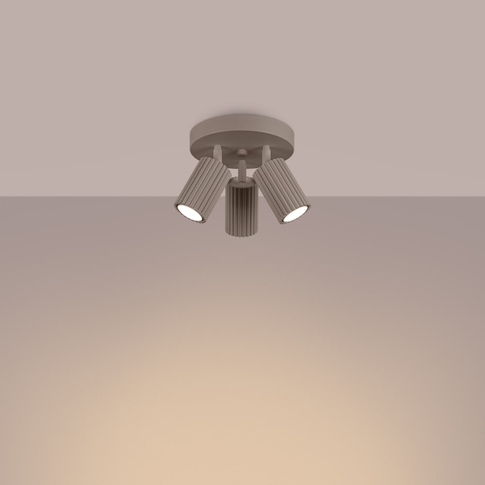 Plafonnier Aluminium Taupe GU10 3 Karbon — vue 4
