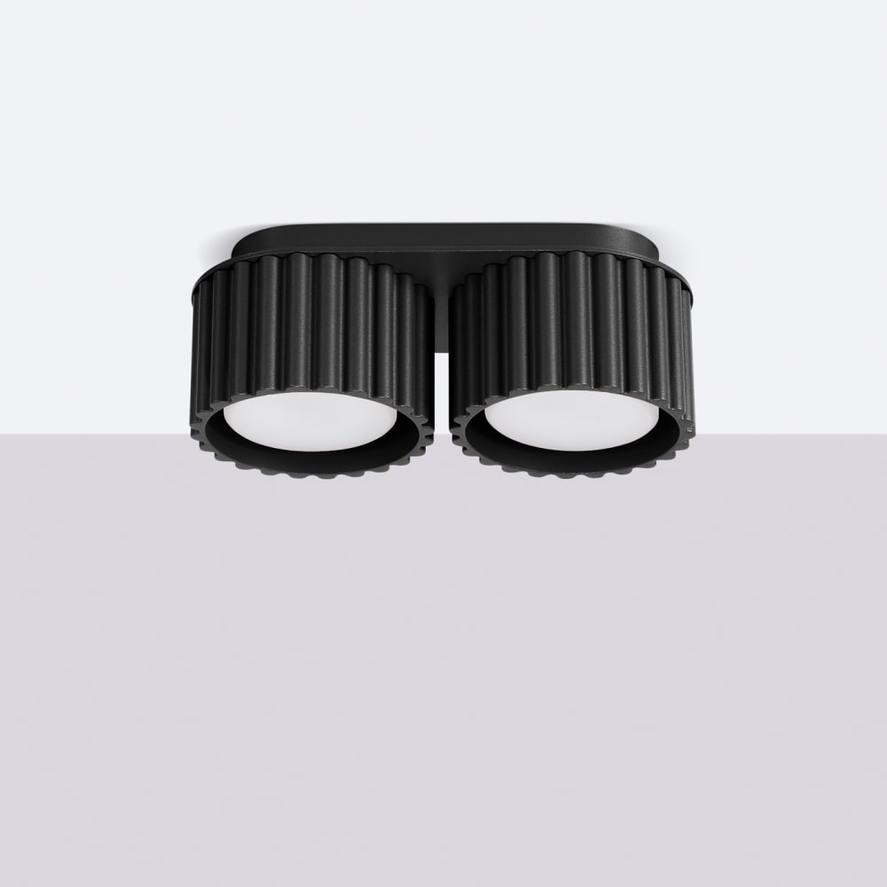 Plafonnier Aluminium Noir Gx53 2 Aura — vue 3