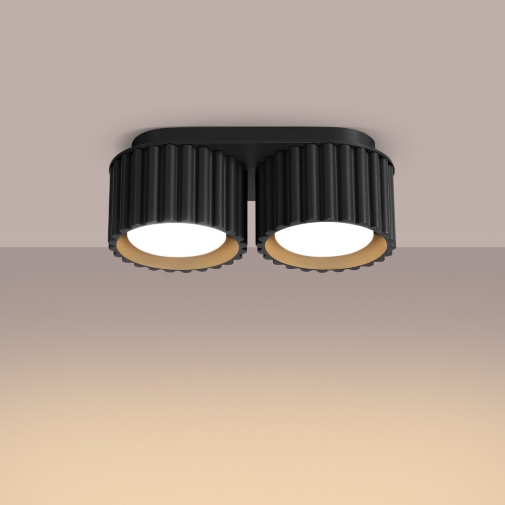Plafonnier Aluminium Noir Gx53 2 Aura — vue 4
