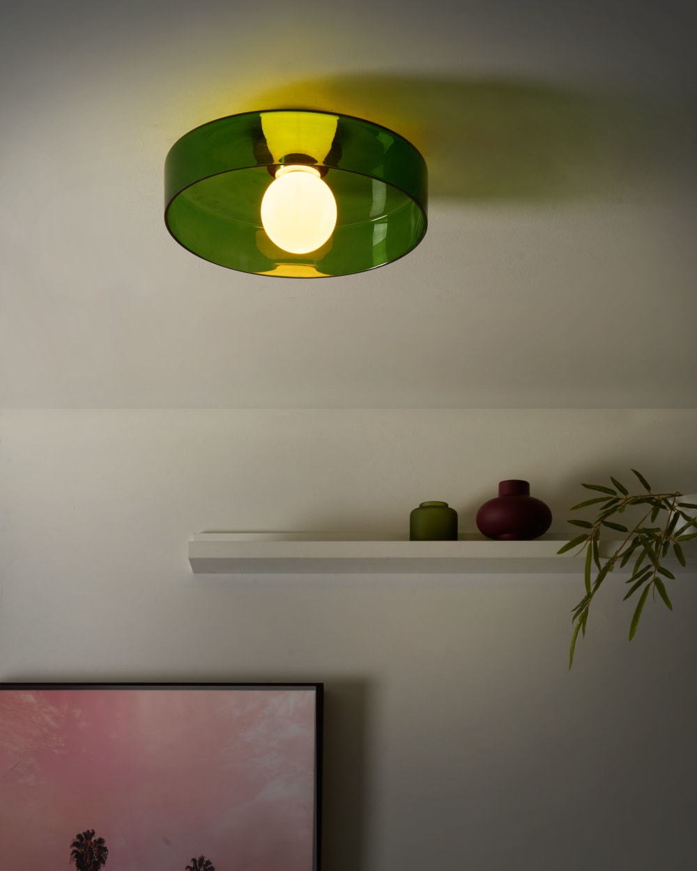 Plafonnier verre vert — vue 3