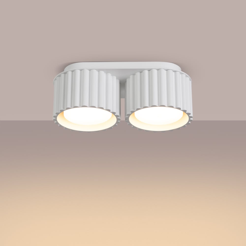 Plafonnier Aluminium Blanc Gx53 2 Aura — vue 4