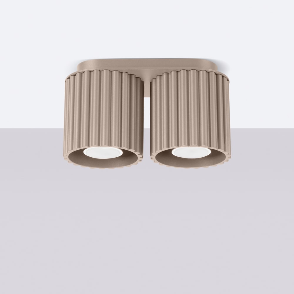 Plafonnier Aluminium Taupe GU10 2 Aura — vue 3
