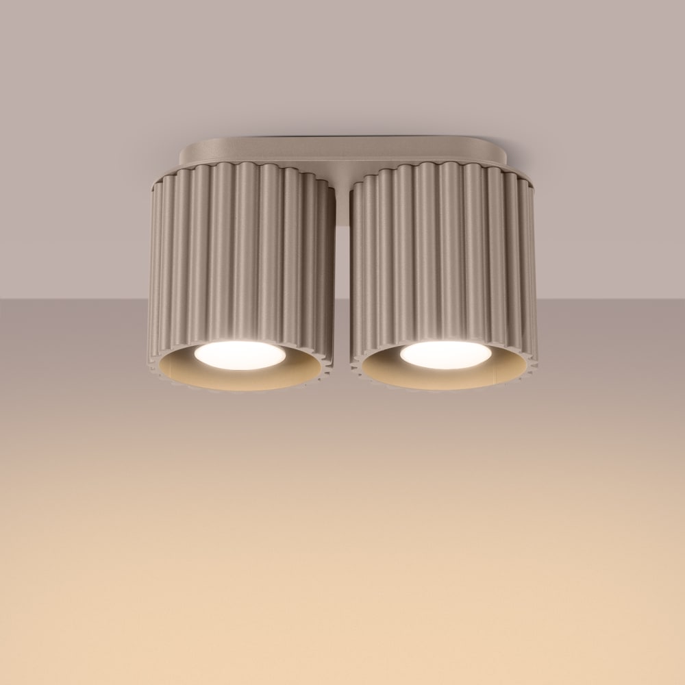 Plafonnier Aluminium Taupe GU10 2 Aura — vue 4