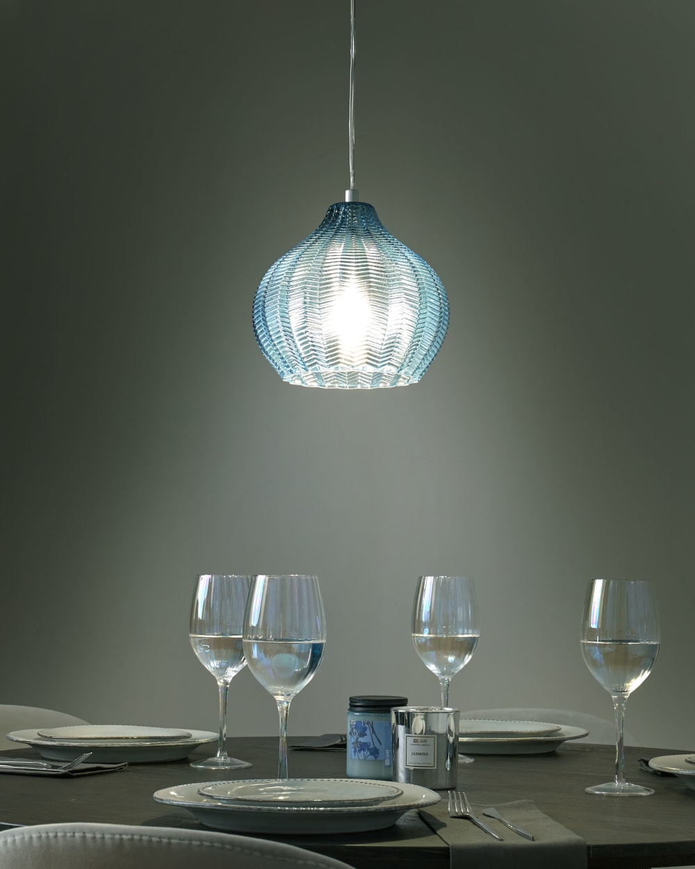 Suspension d’intérieur verre bleu — vue 3