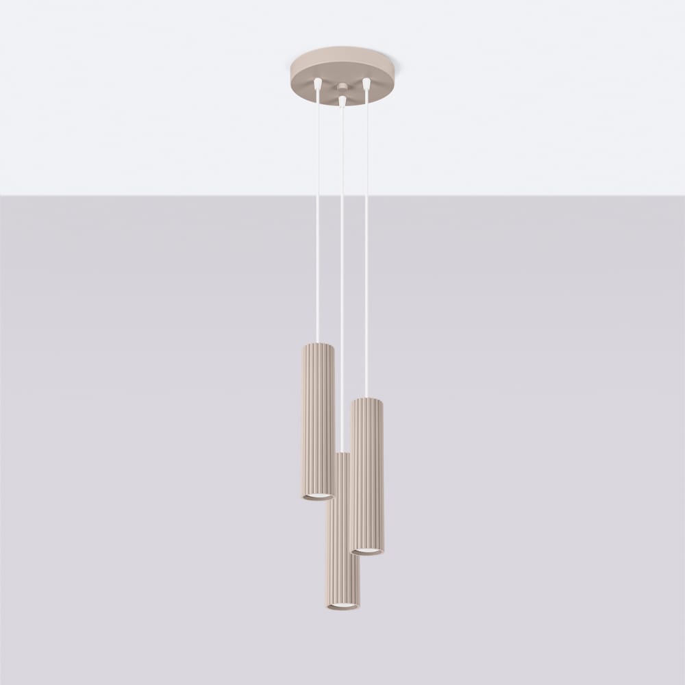 Suspension Aluminium Taupe GU10 3 Karbon — vue 3