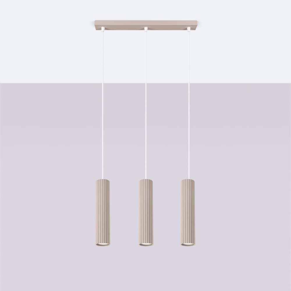 Suspension Aluminium Taupe GU10 3 Karbon — vue 3