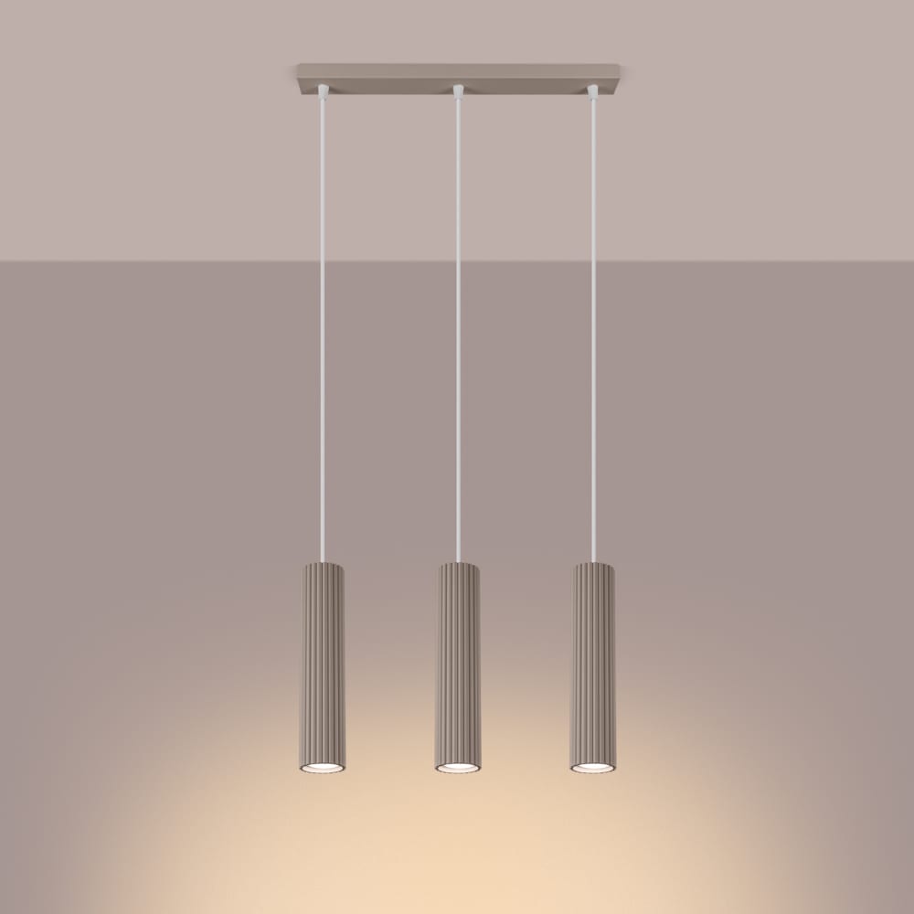 Suspension Aluminium Taupe GU10 3 Karbon — vue 4