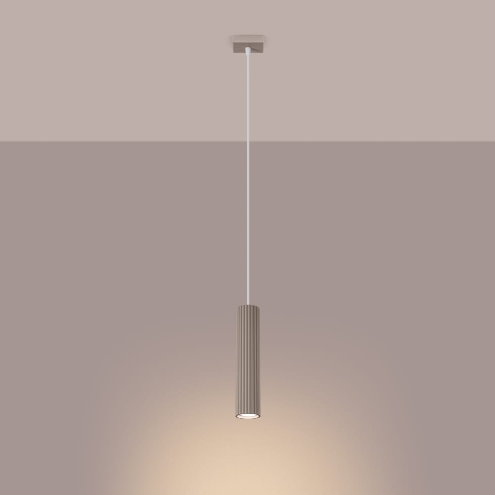 Suspension Aluminium Taupe GU10 1 Karbon — vue 4