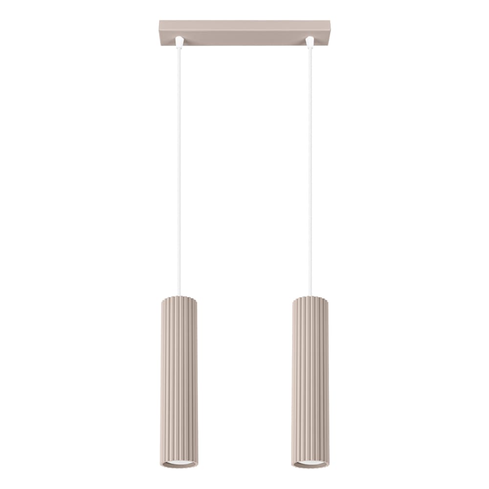 Lampe suspendue aluminium taupe H 90 cm