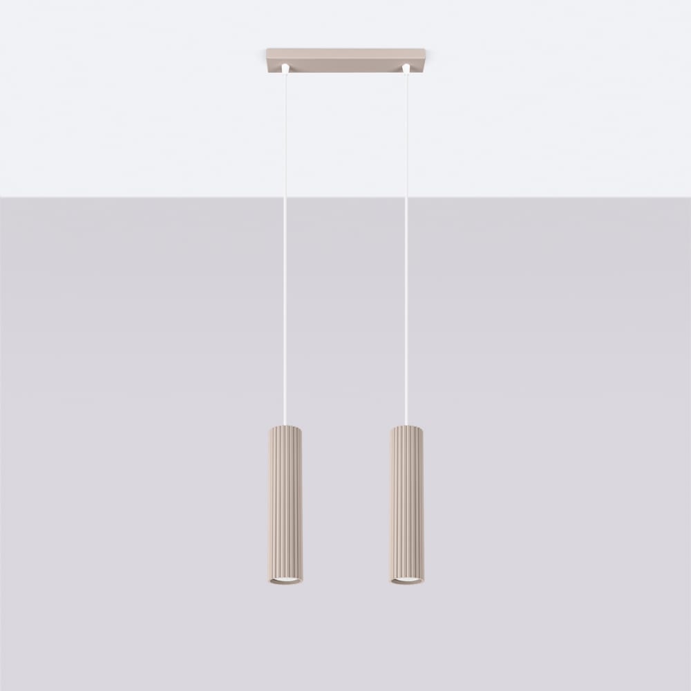 Suspension Aluminium Taupe GU10 2 Karbon — vue 3