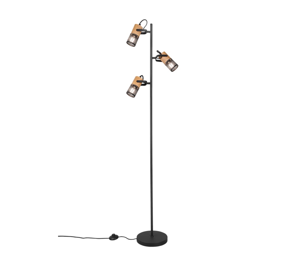 Lampadaire 3xE14 noir mat