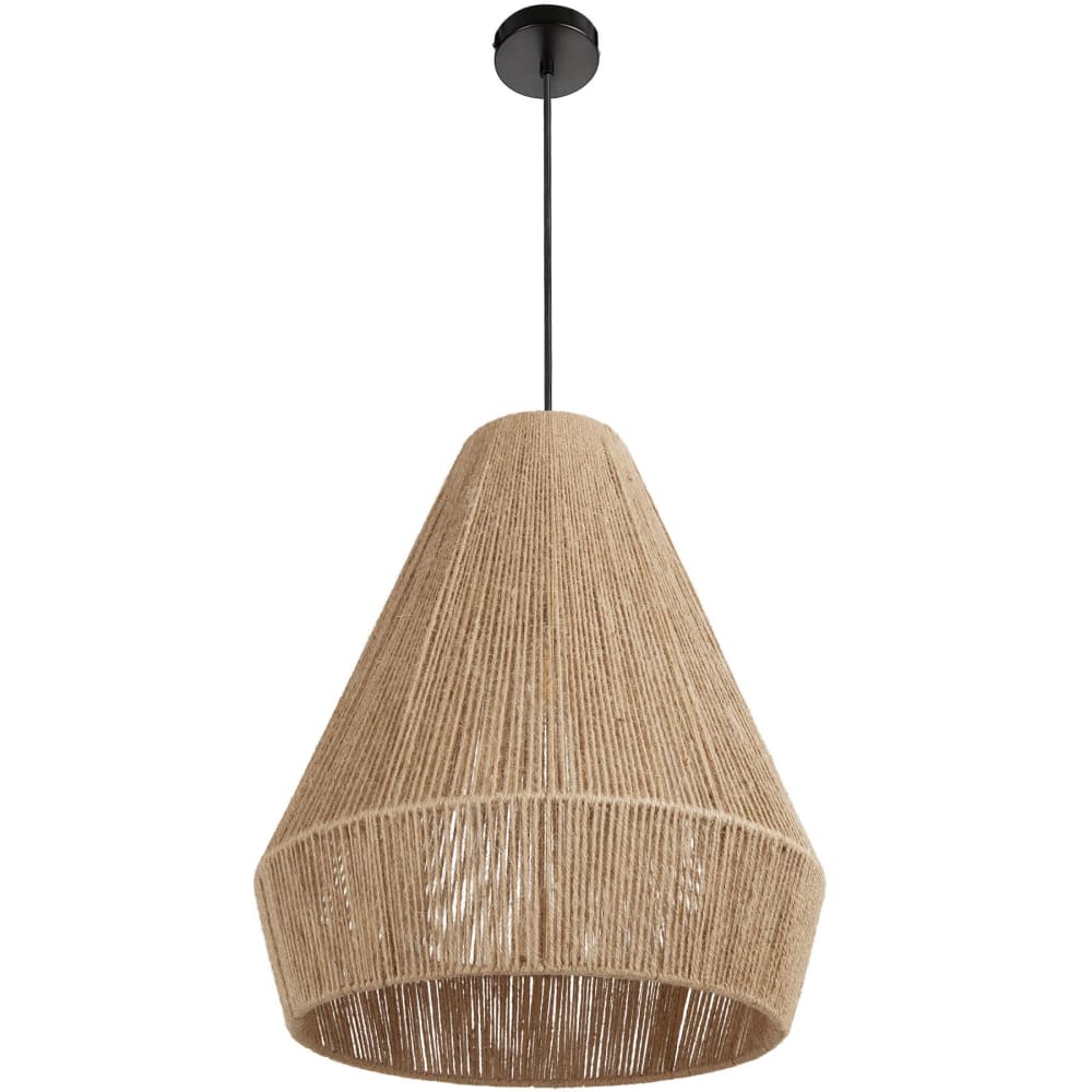 Suspension, jute naturel, acier robuste, style bohème, marron naturel